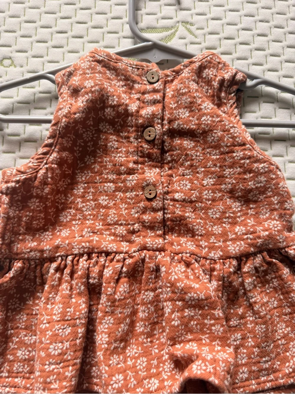 Quincy Mae Rust Orange Floral Ruffle Dress & Bloomers